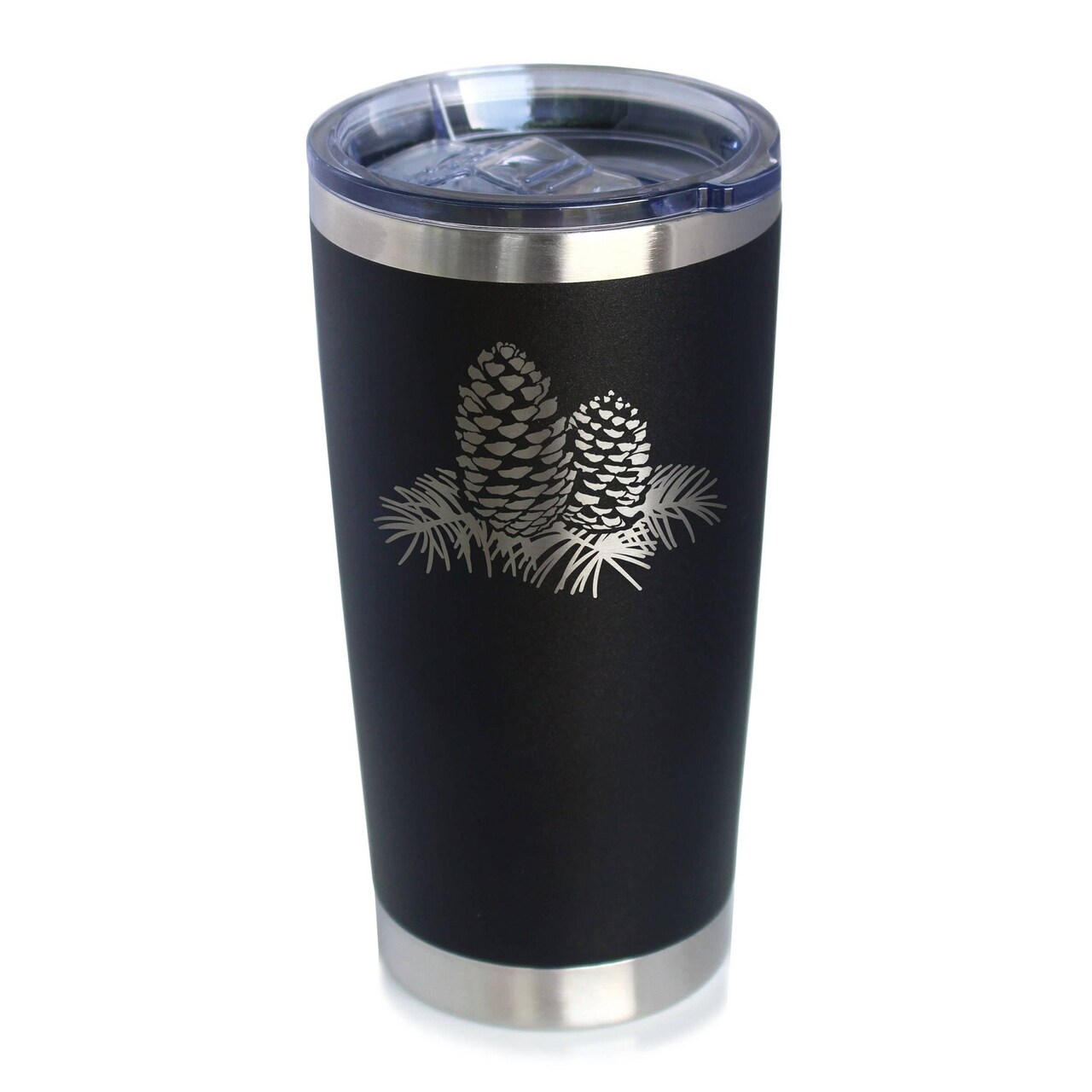Edge Collections - Black - Pinecones Insulated Travel Tumbler Gifts - 1 Piece